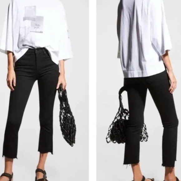 MOTHER Black Insider Crop Step Fray jeans, 26, CB2561 - Picture 2 of 6